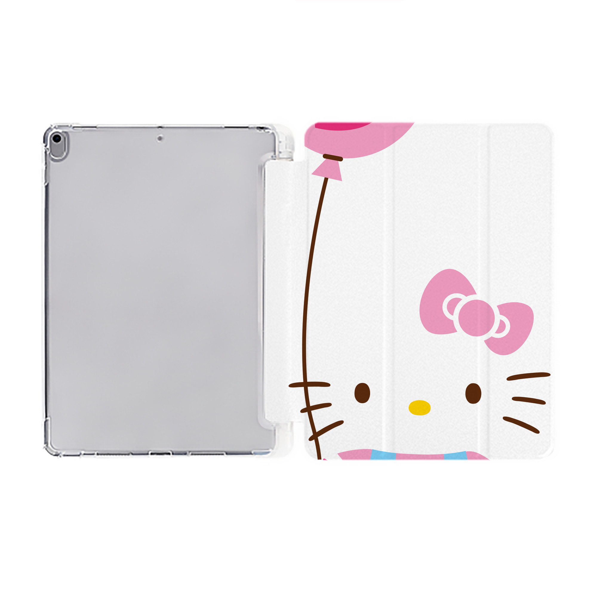 （画像用） Hello Kitty ハローキティ IPad ケース ペン収納付き 三つ折りスタンド PUレザー×シリコン 対応機種9.5/10.5/10.9インチ